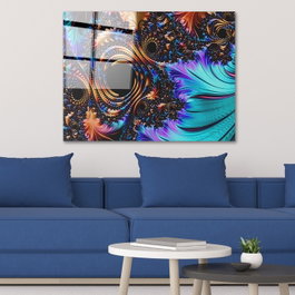 Wallity Pintura Decorativa de Vidrio Templado Multicolor 70 x 100 cm
